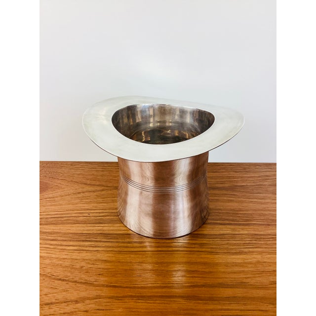 Vintage Silver Plated Top Hat Ice Bucket life sized top hat ice bucket / wine chiller made of metal with silverplated...