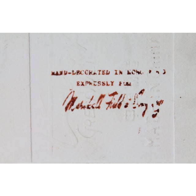Vintage Chinese Porcelain Tile on Footed Metal Base For Sale In Milwaukee - Image 6 of 10