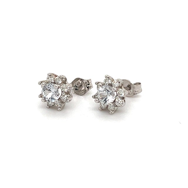 Natural Sapphire Diamond Halo Stud Earrings 14k Gold 1.02 TCW Certified $3,950 121426 This is a Unique Custom Made...