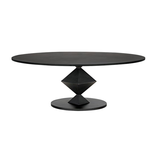 NOIR Katana Oval Dining Table, Black Metal For Sale In Los Angeles - Image 6 of 6