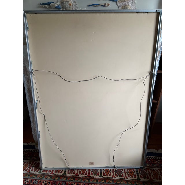 Metal David Swanson Large Watercolor Painting on Paper in Metal Frame For Sale - Image 7 of 7