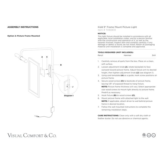 Thomas O'Brien for Visual Comfort Signature Kidd 9" Frame Mount Picture Light in Hand-Rubbed Antique Brass For Sale - Image 14 of 14