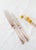 The set consists of 12 appetizer knives and 12 table knives, 21 and 25.5 cm.