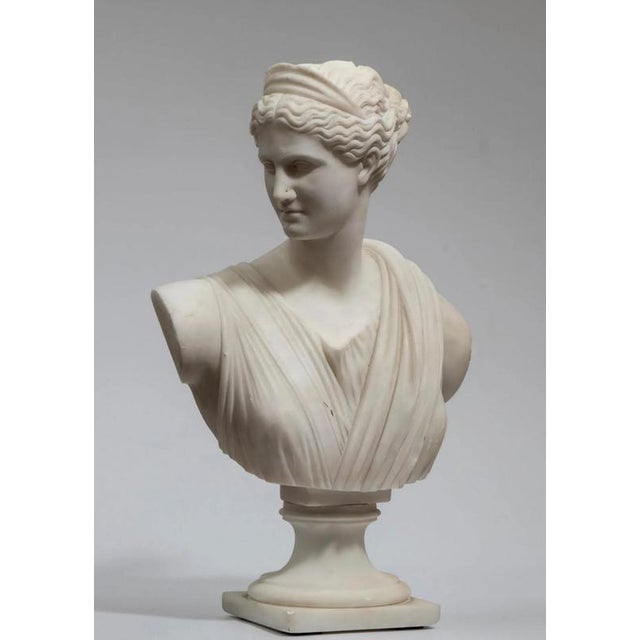 Traditional Bust of Diana the Huntress, Late 1800s-Early 1900s, Carrara Marble For Sale - Image 3 of 6