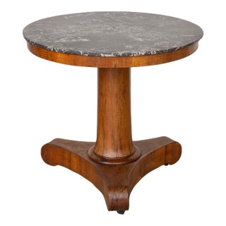 19th Century French Oak and Marble Center Table For Sale