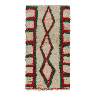 Vintage Moroccan Runner Rug With Red and Green Patterns, From Rug & Kilim For Sale