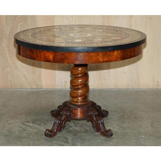 William IV Marble Centre Table with Pietra Dura Top, 1830s For Sale - Image 3 of 18