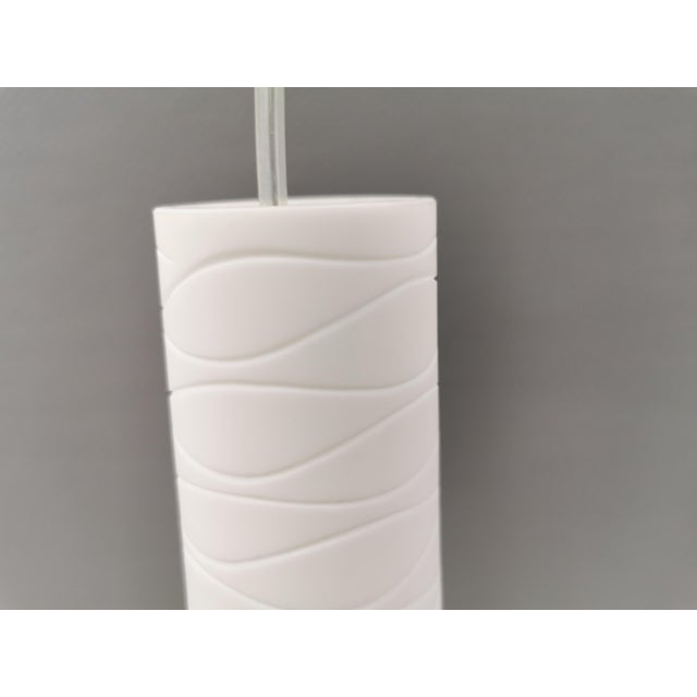 Handmade Pendants in Mouth-Blown White Murano Glass with Hand-Cut Grooves, Italy, 1990s, Set of 2 For Sale - Image 10 of 14