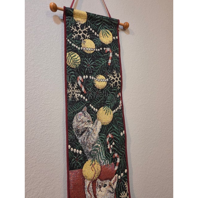 Bring cozy, nostalgic charm to your seasonal decor with this vintage Jacquard woven tapestry bell pull featuring a festive...