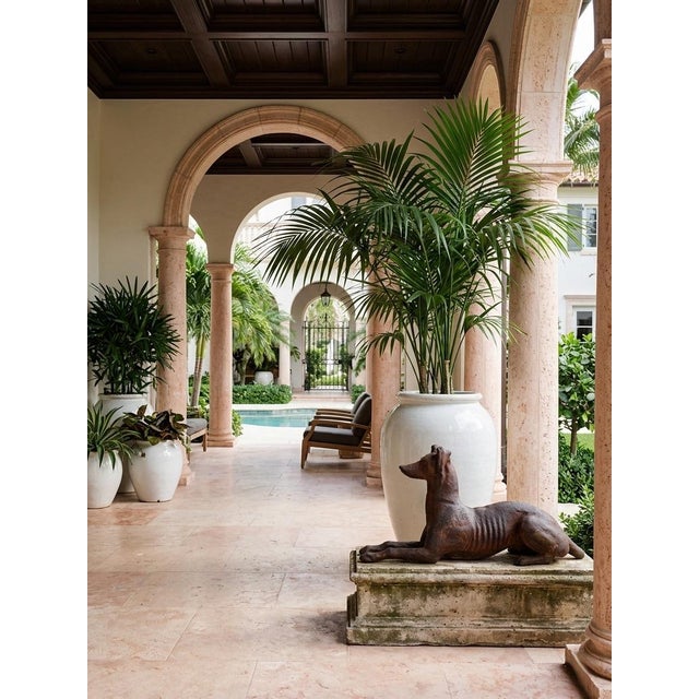 1990s Antique-Style Reclining Greyhound/Whippet Cast Iron Garden Statue For Sale In West Palm - Image 6 of 12