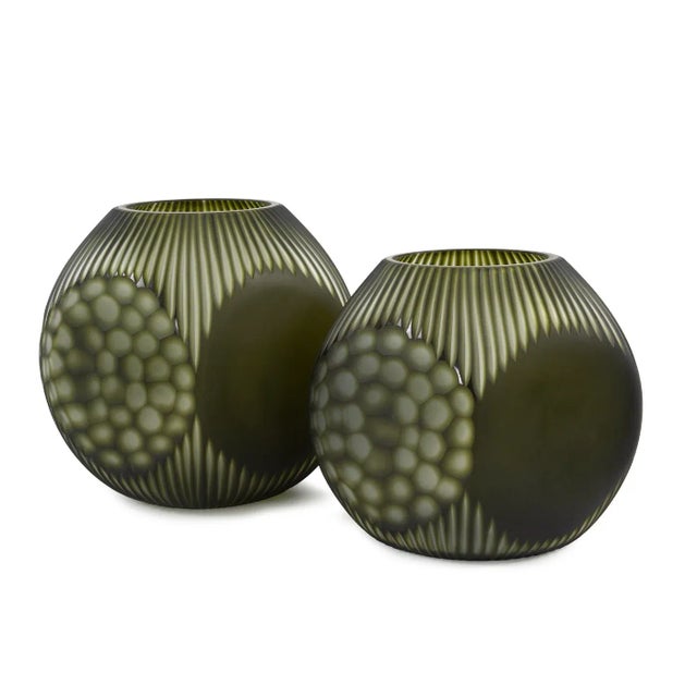 Modern Green Sculptural Small Vase For Sale - Image 3 of 6
