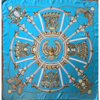 HERMÈS ÉGYPTE Silk Scarf designed by Latham Caty 1970 For Sale