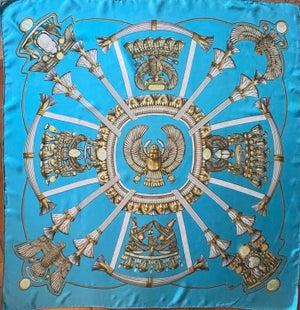 HERMÈS ÉGYPTE Silk Scarf designed by Latham Caty 1970