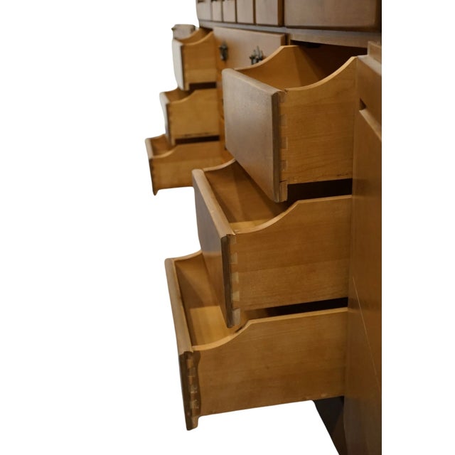 Ethan Allen Heirloom Nutmeg Maple Colonial Early American 60" Triple Door Dresser W. Shutter Doors For Sale In Kansas City - Image 6 of 12