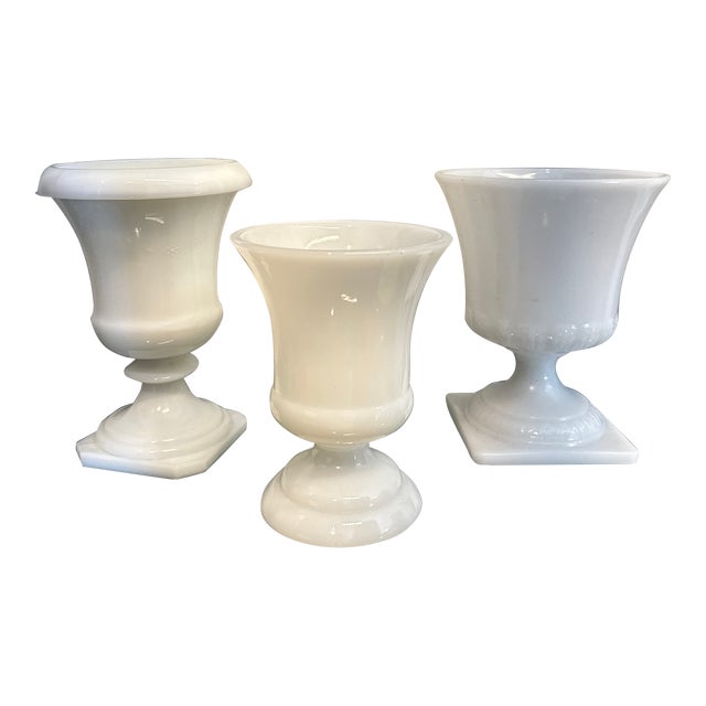 Milk Glass Coupes, S/3 For Sale