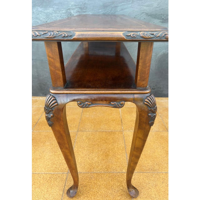 1950s French Louis XV Style Carved Console Table with Cabriolé Legs For Sale - Image 14 of 14