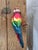 Hot Pink Vintage Hand-Blown Glass Tropical Parrot in Santa Hat Christmas Ornament For Sale - Image 8 of 12