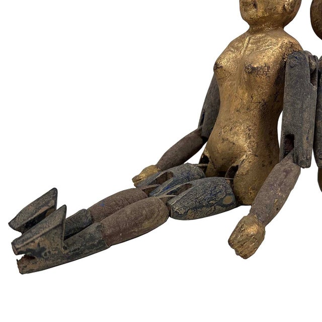 Early 20th Century Antique Chinese Gilt Carved Camphor Wood Adult Toys For Sale In Los Angeles - Image 6 of 13