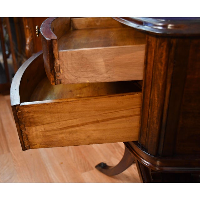 Wood 1920s Duncan Phyfe Mahogany Lyre Base Pair of Nightstands / Bedside Tables For Sale - Image 7 of 18