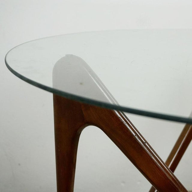 Wood Mid-Century Italian Circular Coffee Table attributed to Cesare Lacca, 1950s For Sale - Image 7 of 10