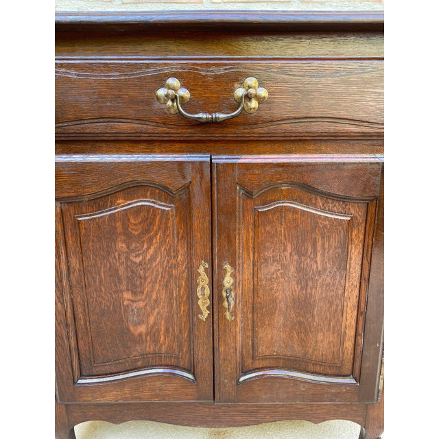 Mid-Century French Walnut Side Table with One Drawer and Double Door, 1950s For Sale - Image 12 of 18