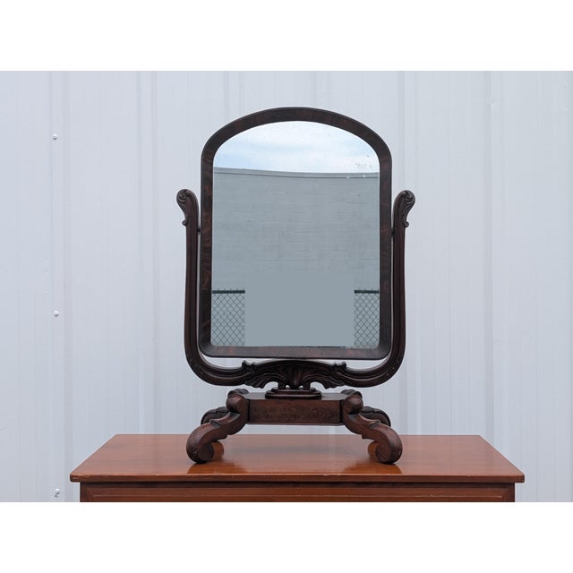 Vintage Ornate Victorian Mahogany Dressing Table Mirror For Sale - Image 4 of 11