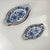 Wood Ceramic Serving Platters in White and Blue Floral Pattern with Woven Wicker Mount, 1980, Set of 6 For Sale - Image 7 of 18