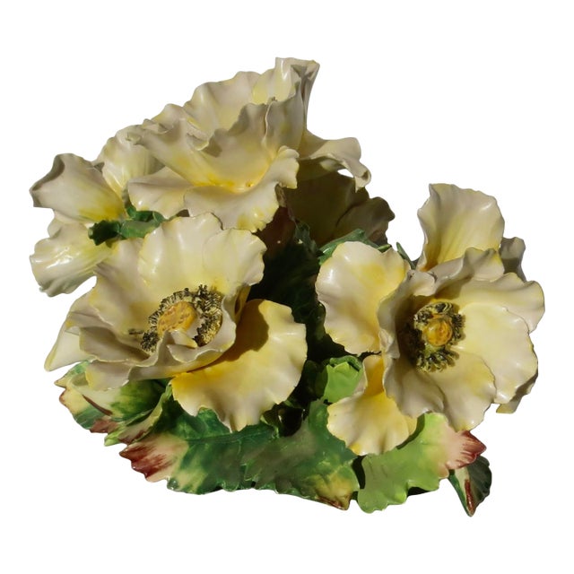 1990s Italian Ceramic Floral Bouquet For Sale