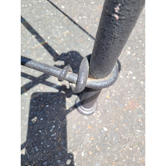 Charcoal 1990s Giacometti Style Iron & Glass Coffee Table For Sale - Image 8 of 9