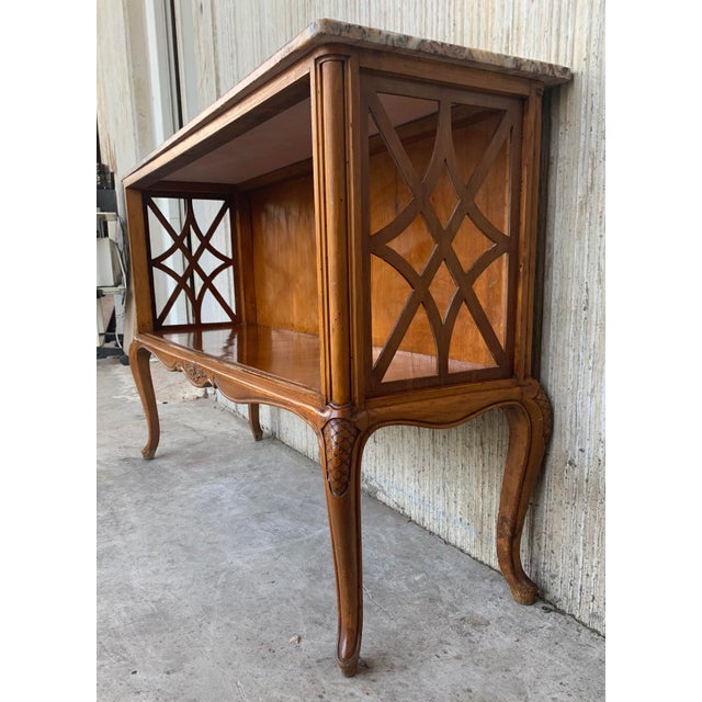 Brown 19000s French Server Sideboard Tables with Open Shelves - a Pair For Sale - Image 8 of 13