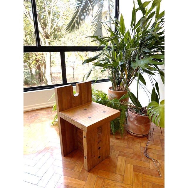 Mid-Century Modern 1980s Sesc Stool by Lina Bo Bardi For Sale - Image 3 of 6