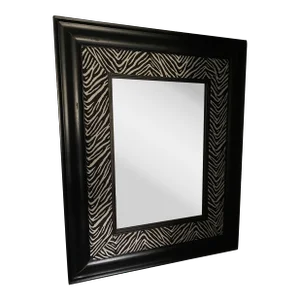 1970s Large Anthony Redmille Style Faux Zebra Mirror