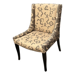 Hieorglycphic Upholstered Accent Chair For Sale