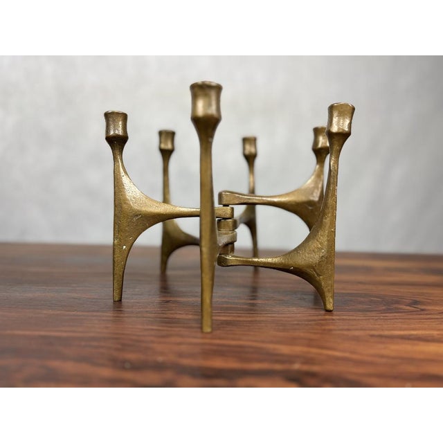 German Brutalist Candleholder in Bronze by Michael Harjes, 1960 For Sale - Image 10 of 14