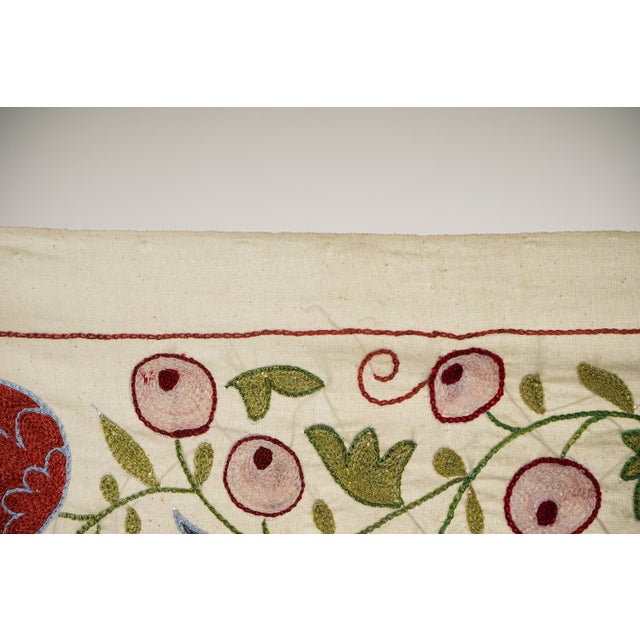 Uzbek Suzani Animal Cotton Tablecloth For Sale In New York - Image 6 of 10