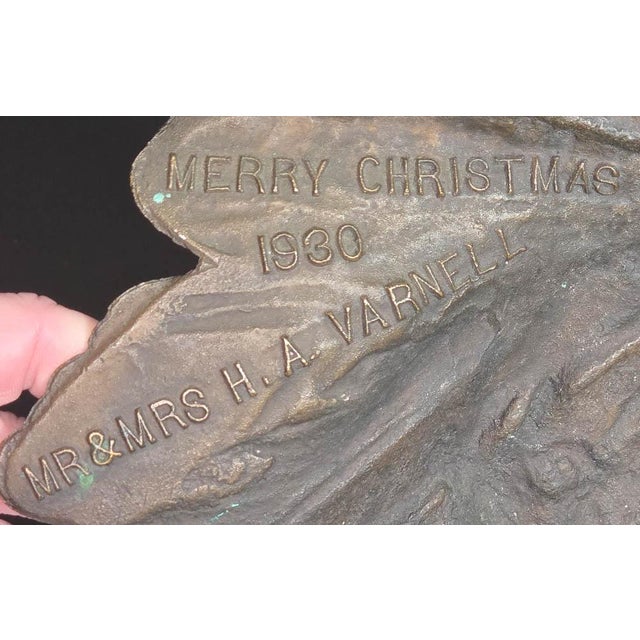 Antique Bronze Plaque of a Native American Warrior For Sale - Image 10 of 10
