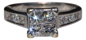 The Tiger: Infinity Set Princess Cut Diamond Engagement Ring in White Gold