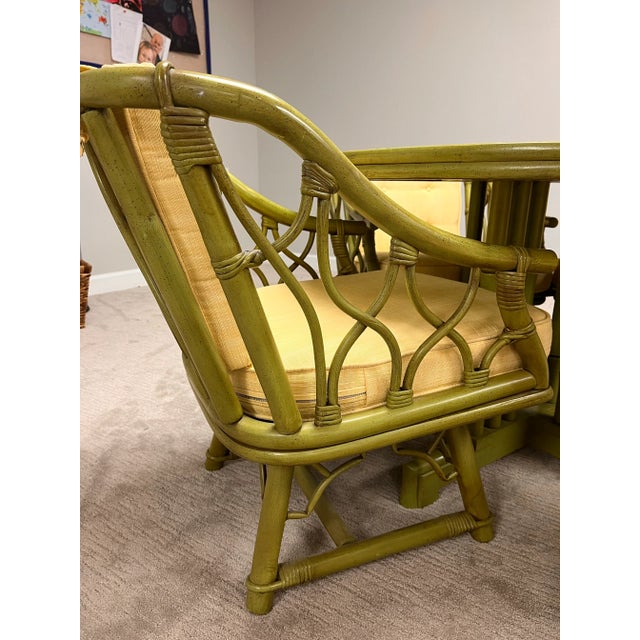 Mid-Century Modern Ficks Reed Cane 7-Piece Patio Set - Chairs Only For Sale - Image 3 of 7