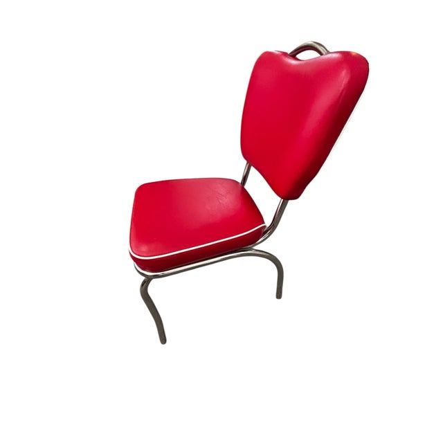 Modern 50's Dinner Table and 4 Padded Chairs For Sale - Image 3 of 6