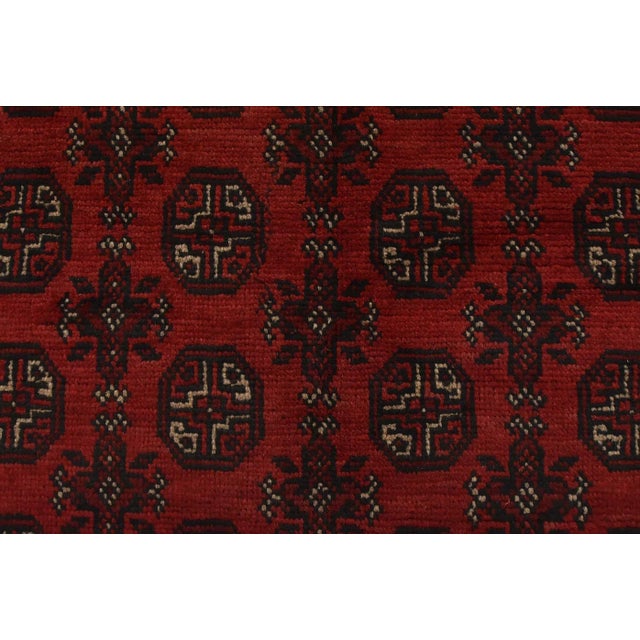 Turkmen Rug 9’11” X 12’10” Red Wool Vintage Tribal Hand-Knotted Carpet For Sale - Image 9 of 14