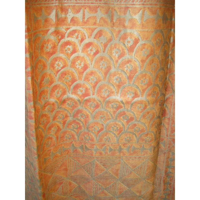 Fortuny Orange Ashanti Design Vintage Curtains a Pair For Sale - Image 4 of 10