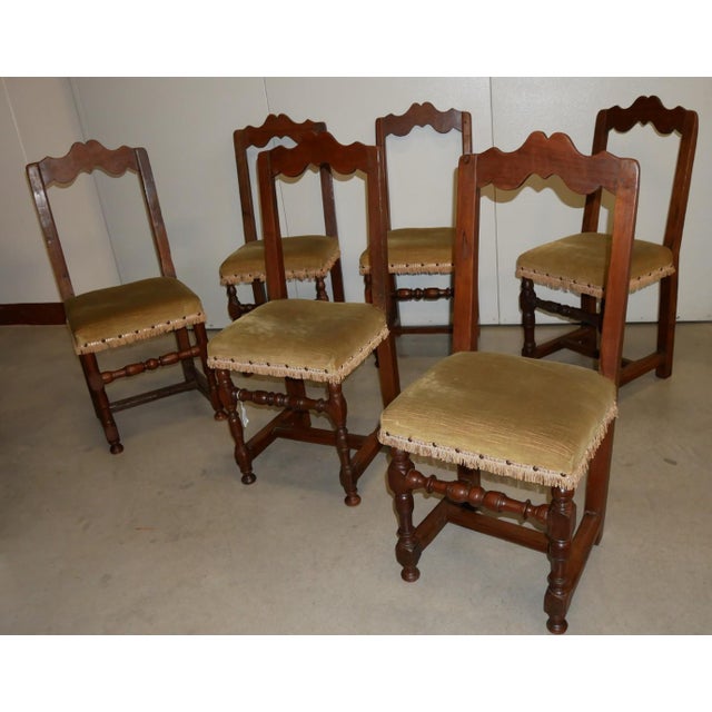 Antique Walnut Chairs, 1800s, Set of 6 For Sale - Image 3 of 18