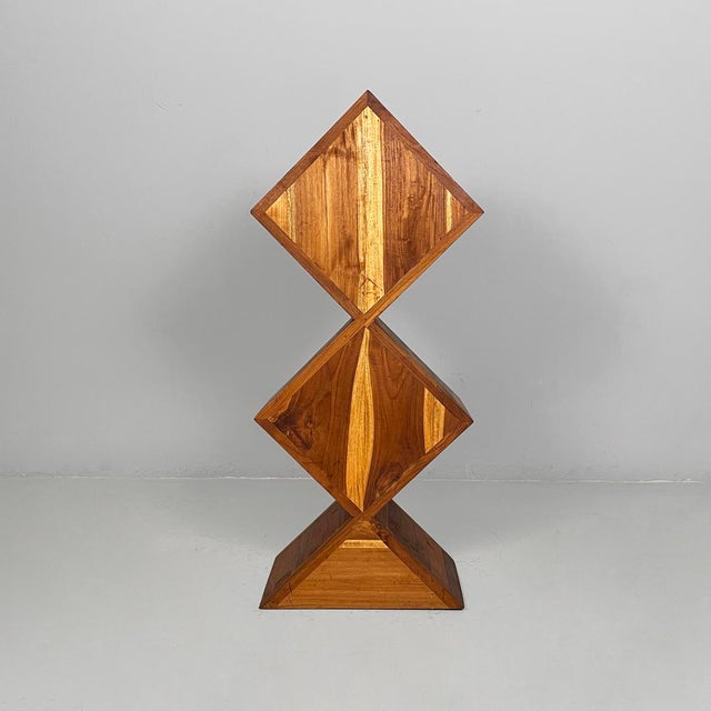 Italian Modern Geometric Wooden Chest of Drawers, 1980s For Sale - Image 6 of 15