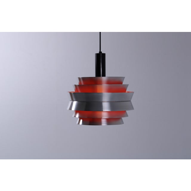 Aluminium and Orange Pendant Lamp attributed to Carl Thore, 1970s For Sale - Image 12 of 16