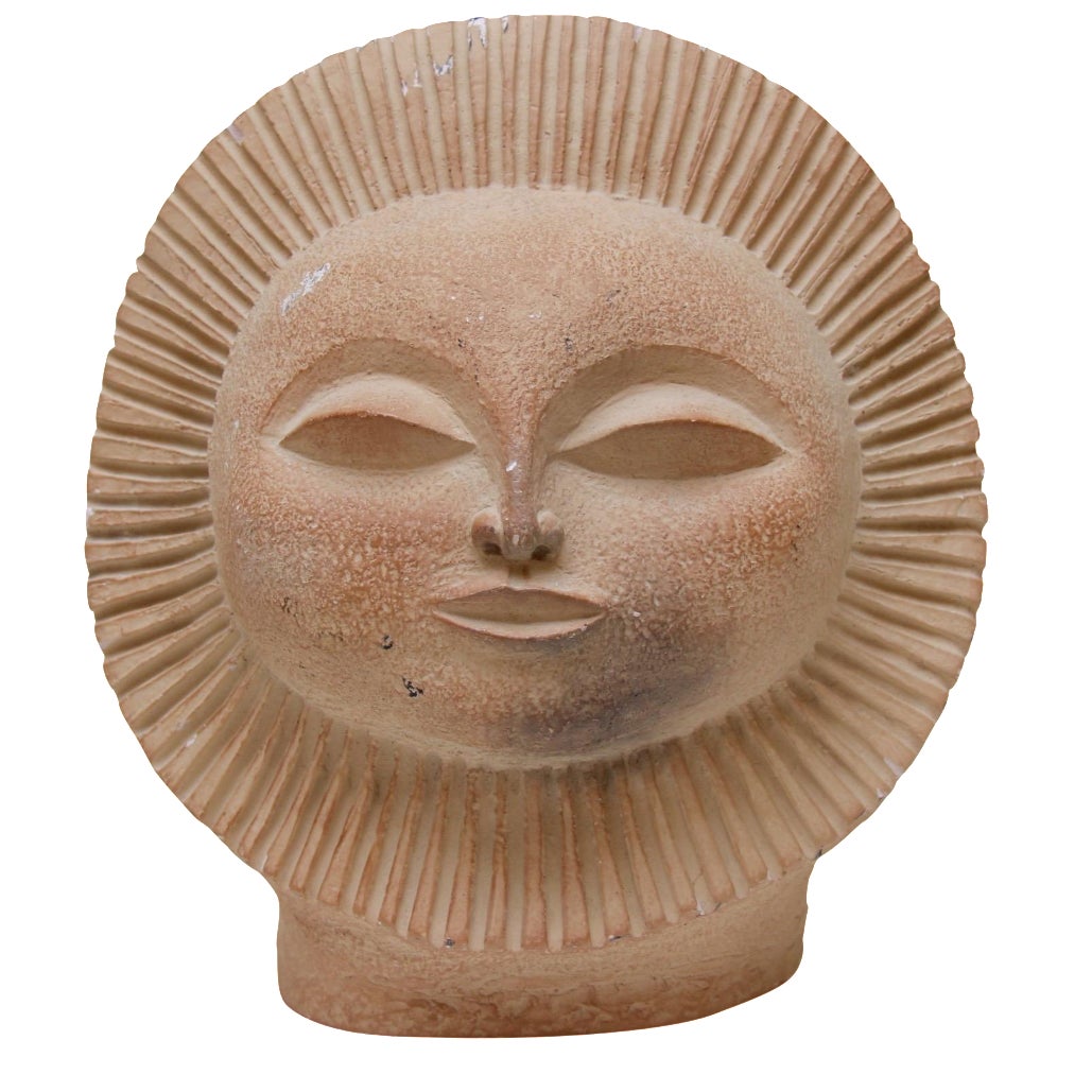 MidCentury Sun Face Sculpture Chairish