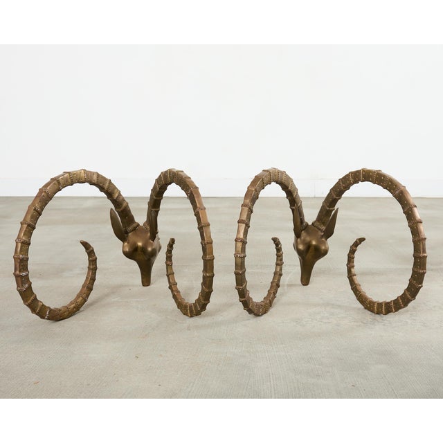 Brass Ibex Rams Head Cocktail Table After Alain Chervet For Sale - Image 17 of 17