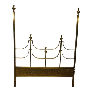 Vintage Queen Mastercraft Brass Headboard For Sale