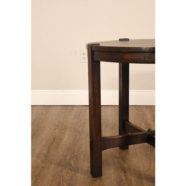 Early Gustav Stickley Mission Oak 26 Inch Round Table #439 For Sale - Image 12 of 18