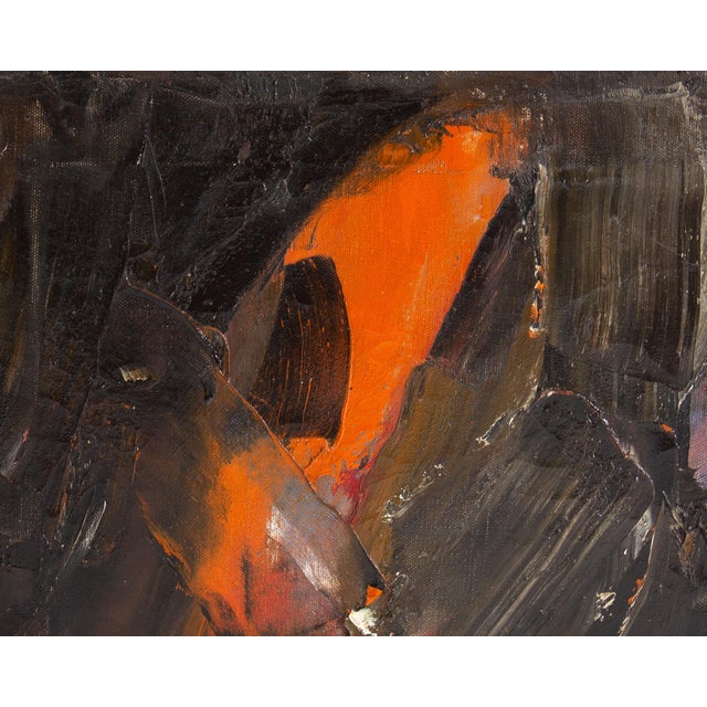 1960s Oil on Canvas Abstract Painting by Reiko Sakagami Baum For Sale - Image 4 of 7