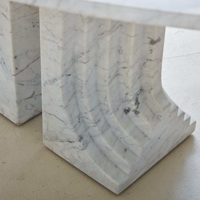 Italian "Samo" Carrara Marble Dining Table by Carlo Scarpa for Simon Gavina For Sale In Chicago - Image 6 of 11